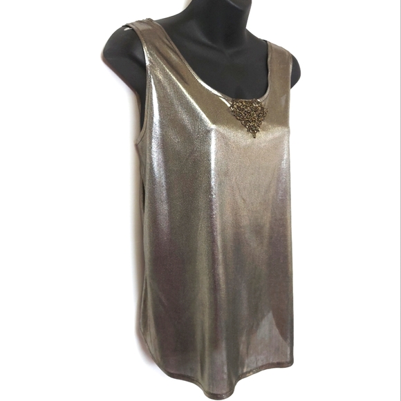 3 for $25- Gold Camisole Top, Size Large - Picture 4 of 13